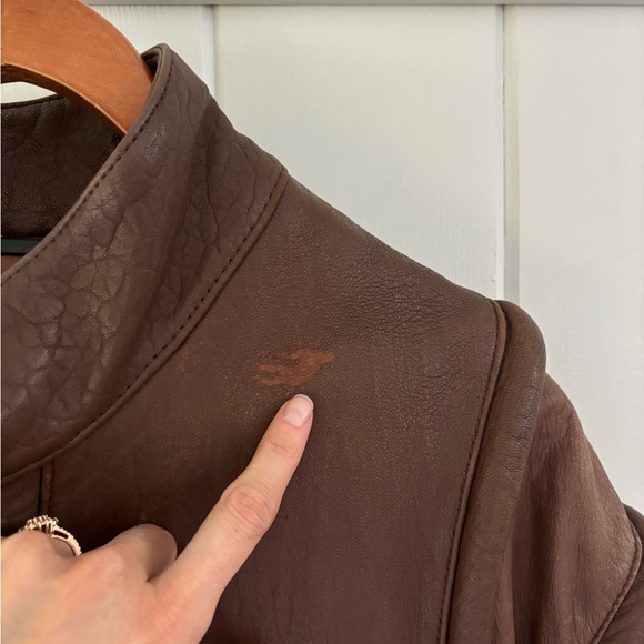 Vintage Leather Bomber Aviator Flight Jacket Women Size 7/8 Chocolate Brown - Picture 13 of 15